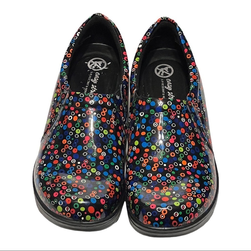 Easy Street Fireworks Black Multi-Color Ortho Comfort Slip-On Clogs 7.5